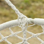 Outsunny Hanging Hammock Chair Cotton Rope Swing & Metal Frame Large Macrame, Cream White - Hammocks
