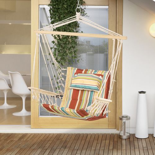 Hanging Hammock Chair Swing Thick Rope Frame Safe Wide Seat - Hammocks from Outsunny