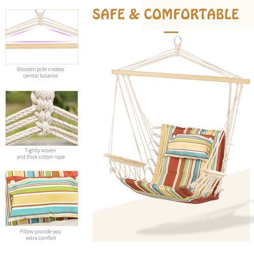 Hanging Hammock Chair Swing Thick Rope Frame Safe Wide Seat - Hammocks from Outsunny