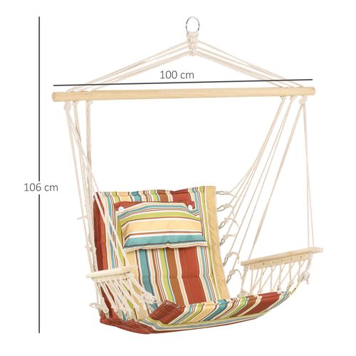 Hanging Hammock Chair Swing Thick Rope Frame Safe Wide Seat - Hammocks from Outsunny