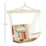 Hanging Hammock Chair Swing Thick Rope Frame Safe Wide Seat by Outsunny
