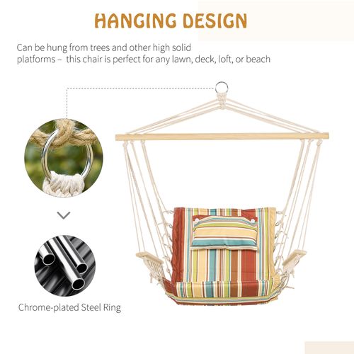 Hanging Hammock Chair Swing Thick Rope Frame Safe Wide Seat - Hammocks from Outsunny
