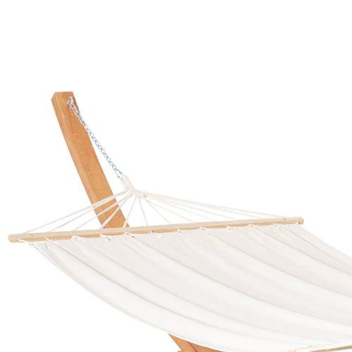 Outdoor Garden Hammock & Wooden Stand Swing Hanging Bed White by Outsunny