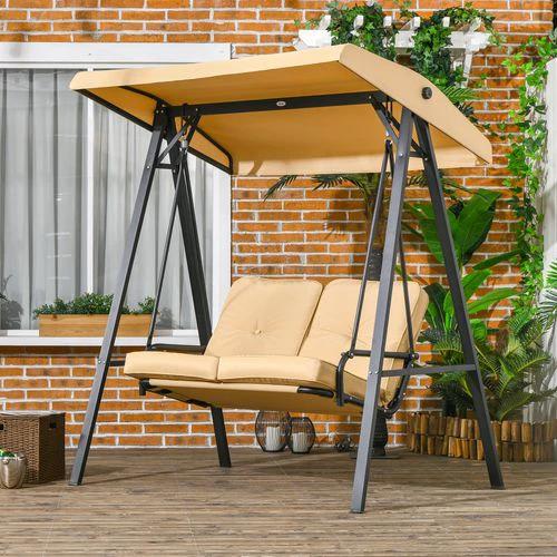 Outsunny Outsunny 2 Seater Garden Outdoor Swing Chair Hammock with Adjustable Canopy - Hammocks