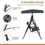 Outsunny Outsunny 3 Seater Garden Swing Patio Hammock with Canopy for Outdoor Black - Hammocks