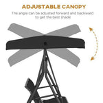 Outsunny Outsunny 3 Seater Garden Swing Patio Hammock with Canopy for Outdoor Black - Hammocks