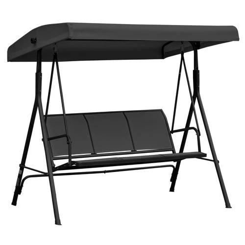 Outsunny Outsunny 3 Seater Garden Swing Patio Hammock with Canopy for Outdoor Black - Hammocks