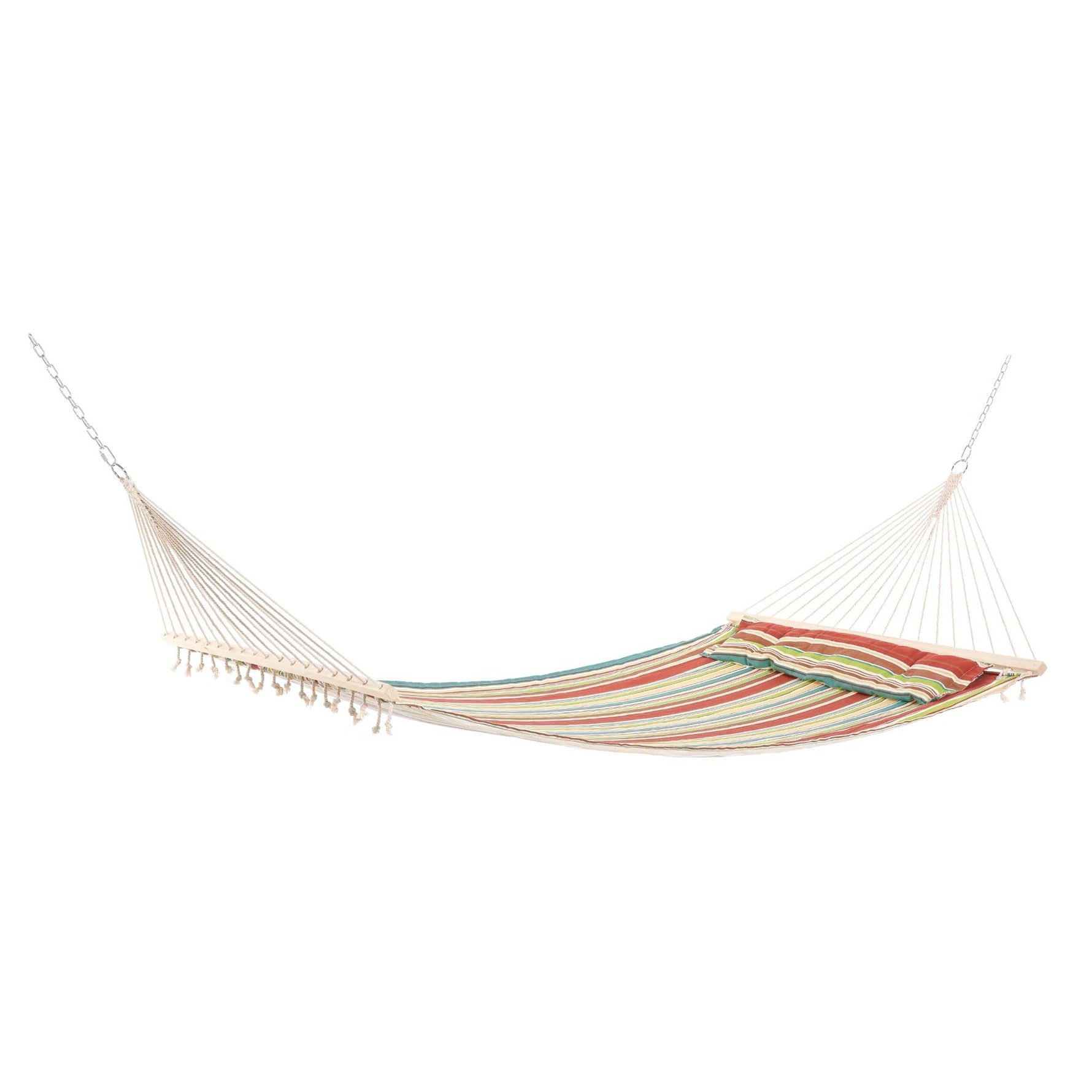 Double Outdoor Patio Cotton Hammock Swing Bed with Pillow by Outsunny