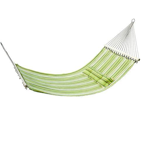 Double Outdoor Patio Cotton Hammock Swing Bed with Pillow by Outsunny