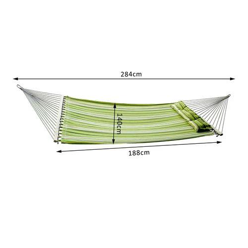 Double Outdoor Patio Cotton Hammock Swing Bed with Pillow by Outsunny