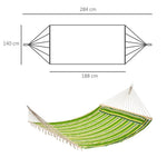 Double Outdoor Patio Cotton Hammock Swing Bed with Pillow by Outsunny