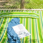 Outsunny Double Outdoor Patio Cotton Hammock Swing Bed with Pillow - Hammocks