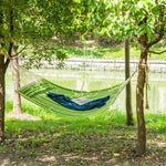 Double Outdoor Patio Cotton Hammock Swing Bed with Pillow by Outsunny
