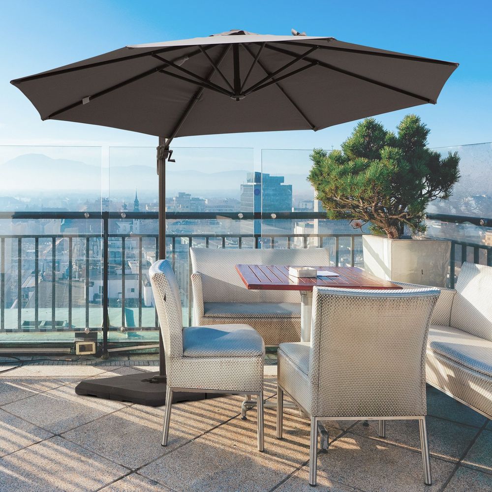 3m Cantilever Aluminium Frame Outdoor Garden Parasol - Parasol from Outsunny