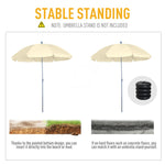 2.2M Tilt Beach Umbrella Parasol-Cream White - Parasol from Outsunny