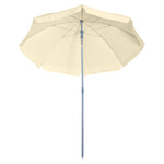 2.2M Tilt Beach Umbrella Parasol-Cream White - Parasol from Outsunny