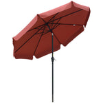2.66m Patio Umbrella Garden Parasol Wine Red - Parasol from Outsunny