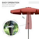 2.66m Patio Umbrella Garden Parasol Wine Red - Parasol from Outsunny