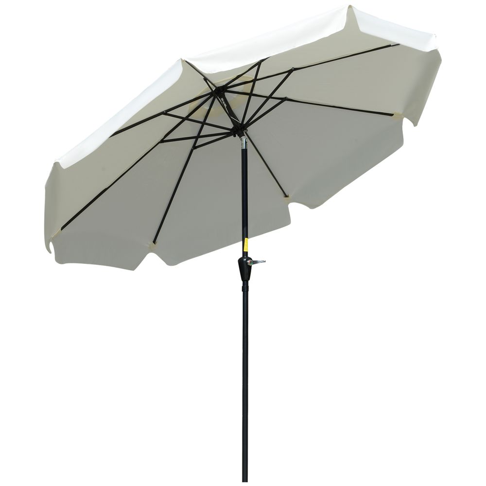 2.66m Patio Umbrella Parasol Outdoor Cream White - Parasol from Outsunny
