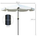 2.66m Patio Umbrella Parasol Outdoor Cream White - Parasol from Outsunny