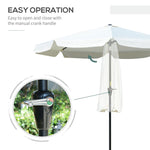 2.66m Patio Umbrella Parasol Outdoor Cream White - Parasol from Outsunny