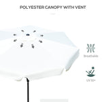2.66m Patio Umbrella Parasol Outdoor Cream White - Parasol from Outsunny