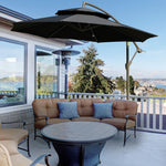 2.7m Banana Parasol Cantilever Handle, Cross Base Black - Parasol from Outsunny