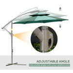 2.7m Banana Parasol Cantilever Umbrella Crank Handle Green - Parasol from Outsunny