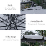 2.7m Banana Parasol Cantilever Umbrella with Crank Dark Grey - Parasol from Outsunny