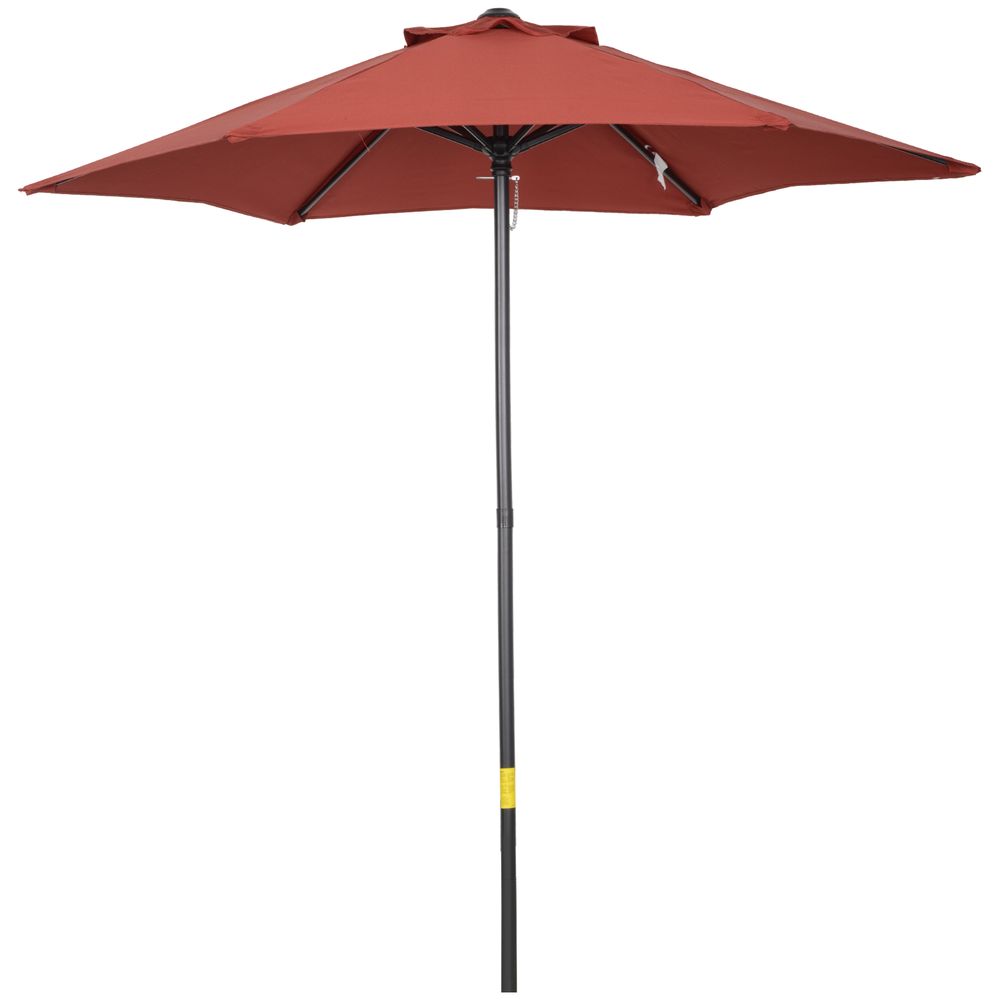 2m Parasol Patio Umbrella, Wine Red - Parasol from Outsunny