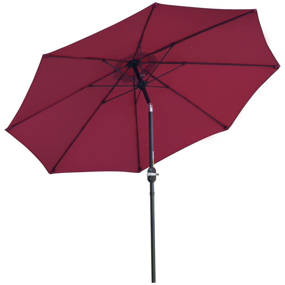 Outsunny 2.6M Umbrella Parasol-Red - Parasol from Outsunny