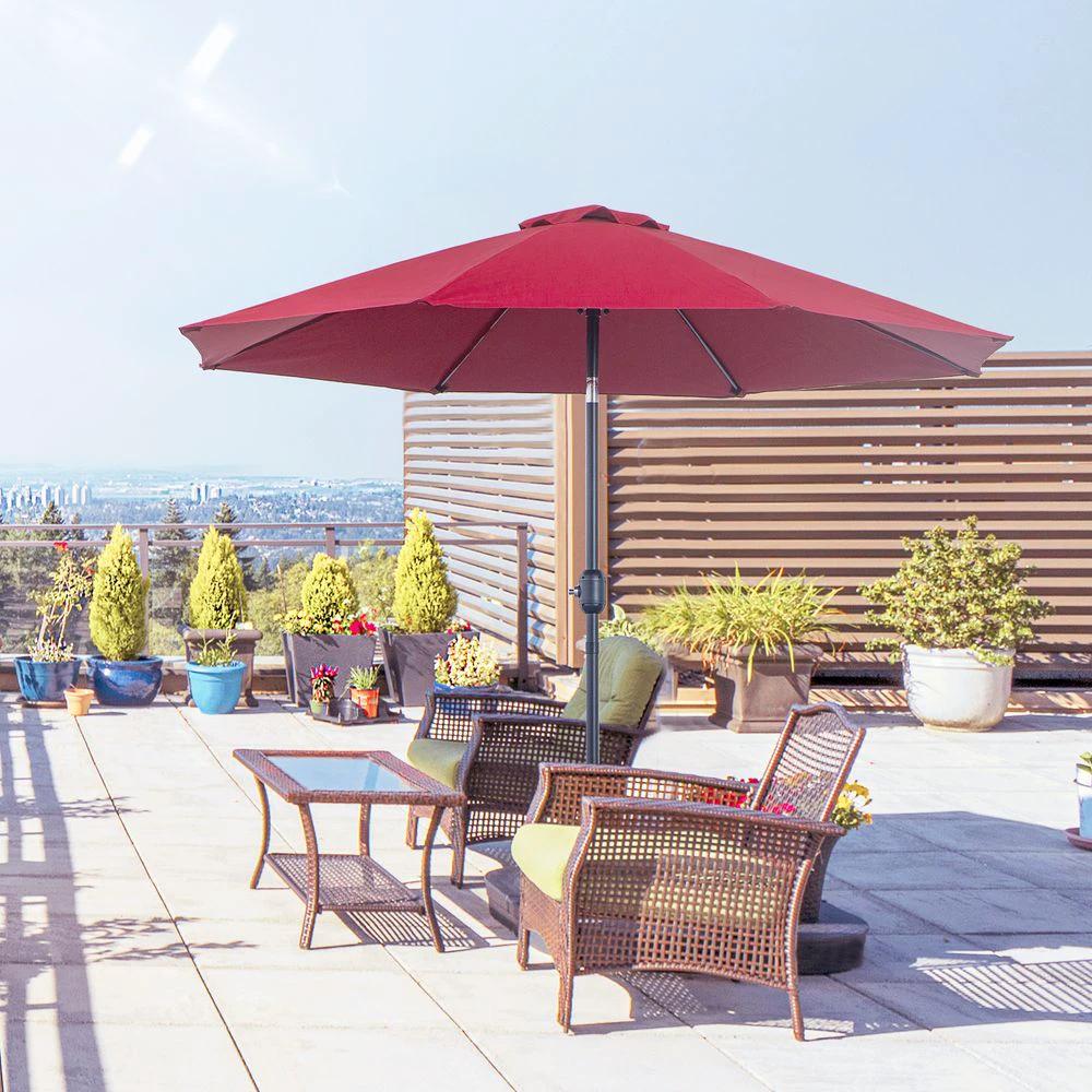 Outsunny 2.6M Umbrella Parasol-Red by Outsunny