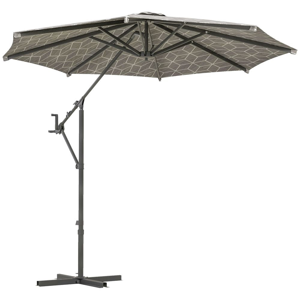 Outsunny 2-in-1 Cantilever Parasol and Market Parasol with 360° Rotation - Parasol from Outsunny