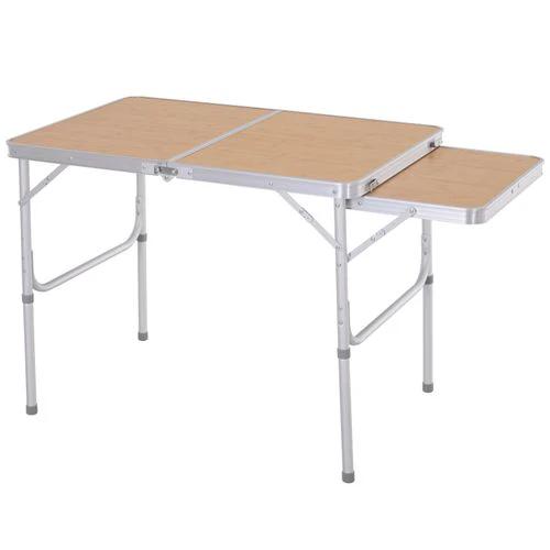 Outsunny 3ft Aluminium Picnic Table w/Side Desktop Outdoor BBQ Party Portable by Outsunny