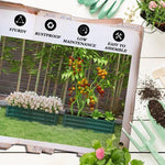 Outsunny Outdoor Planter Box, Steel Raised Garden Bed, Set of 2, Green by Outsunny