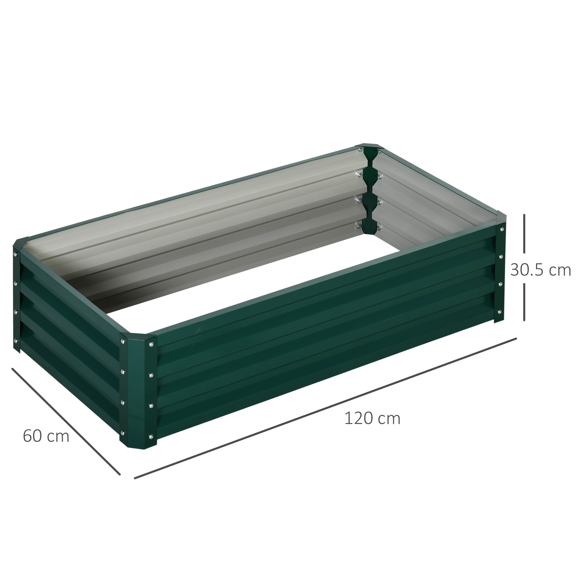 Raised Garden Bed Steel Planter Growing Box for Vegetables Flowers Green - Home Symphony
