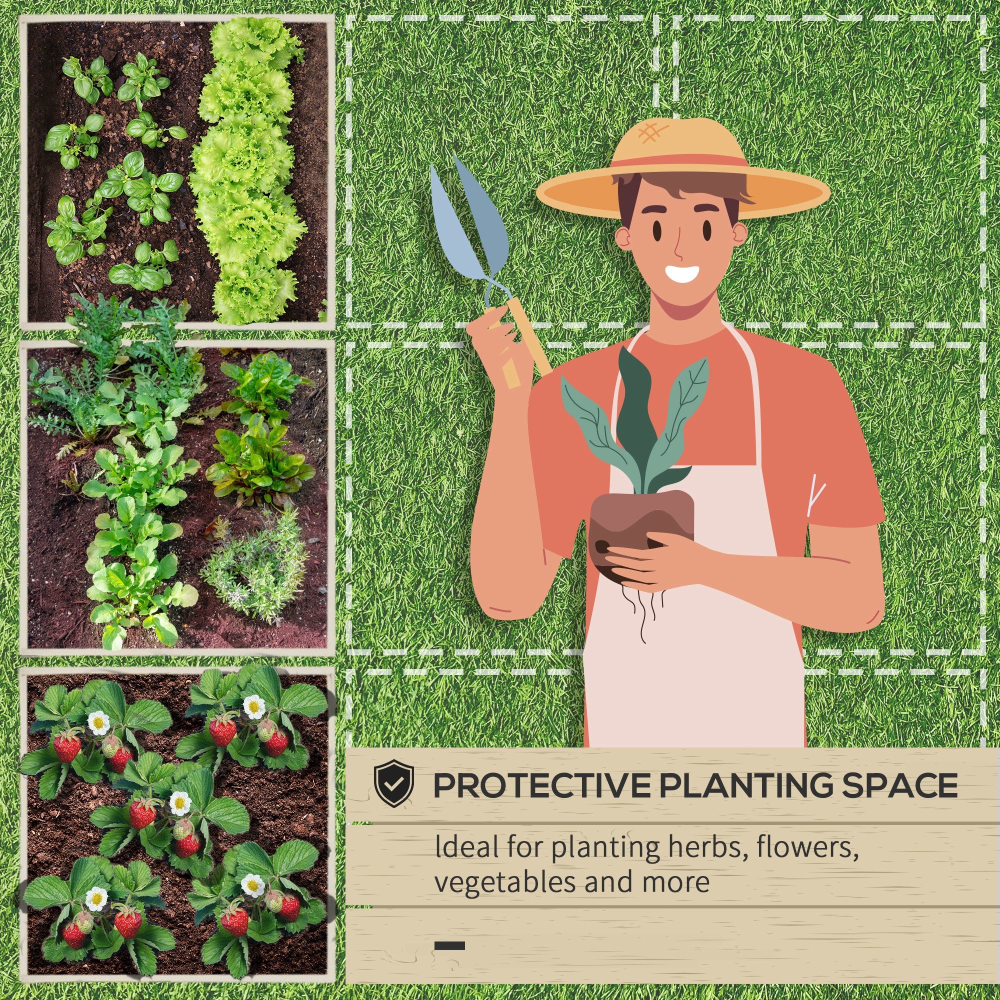 Raised Garden Bed Steel Planter Growing Box for Vegetables Flowers Green - Home Symphony