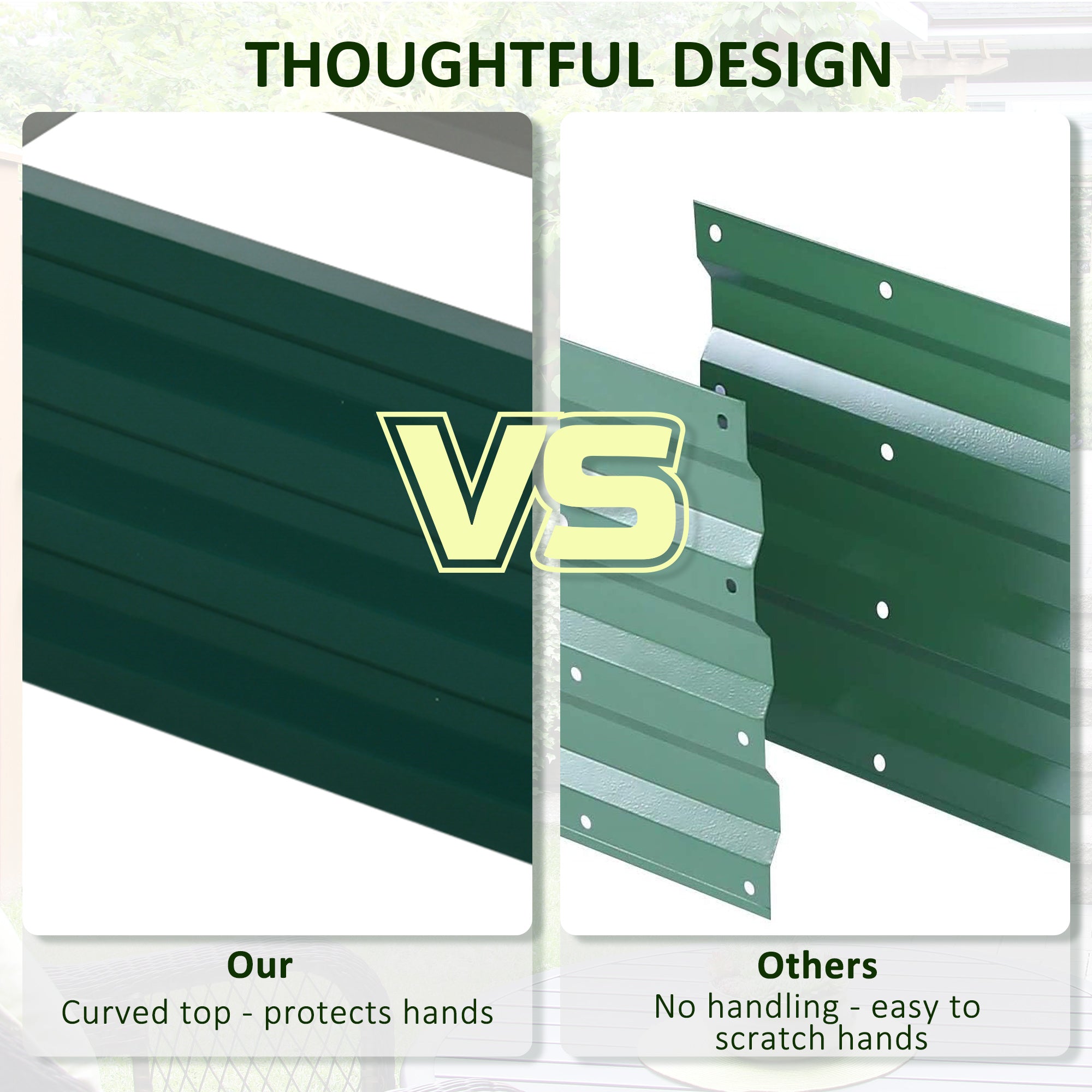 Raised Garden Bed Steel Planter Growing Box for Vegetables Flowers Green - Home Symphony