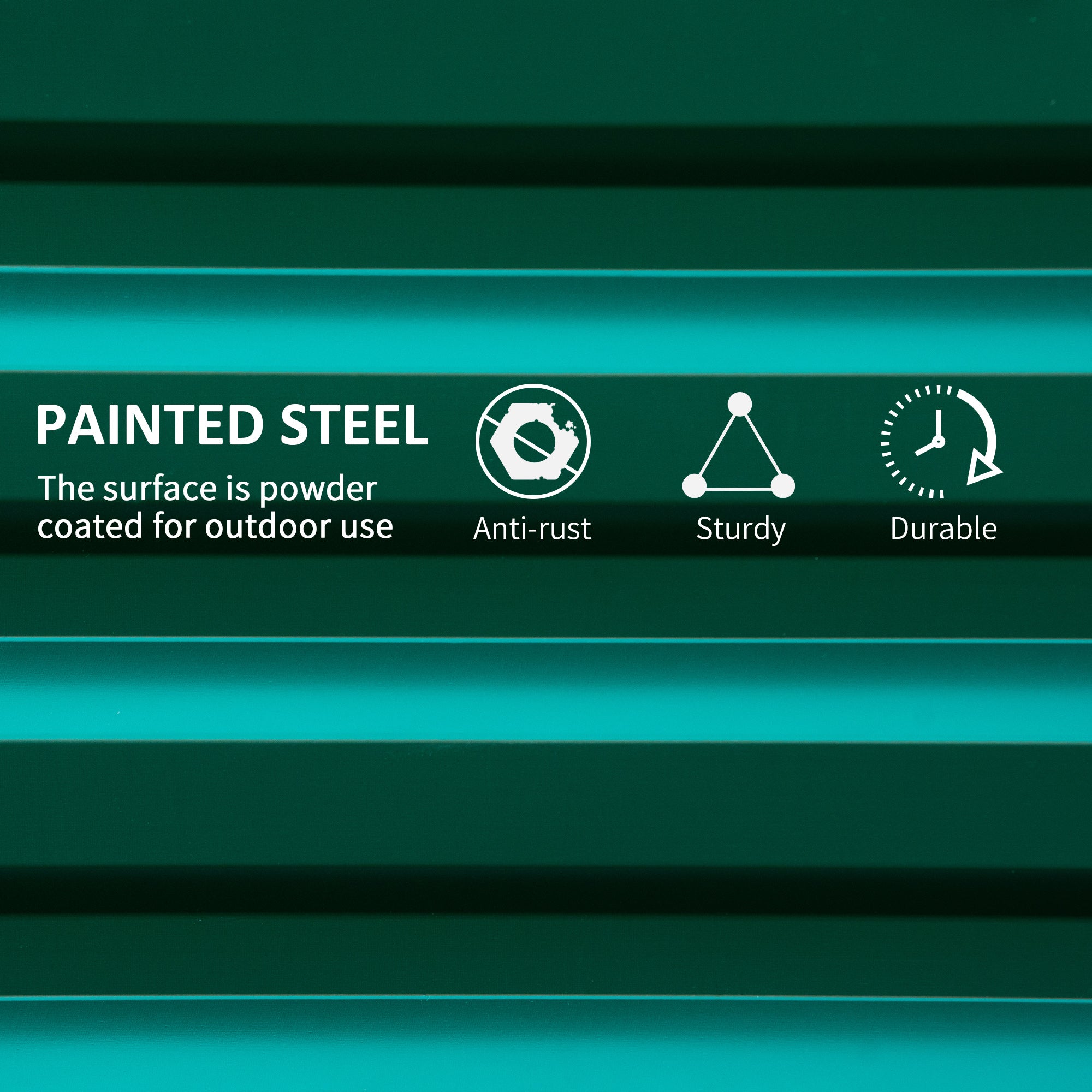 Raised Garden Bed Steel Planter Growing Box for Vegetables Flowers Green - Home Symphony