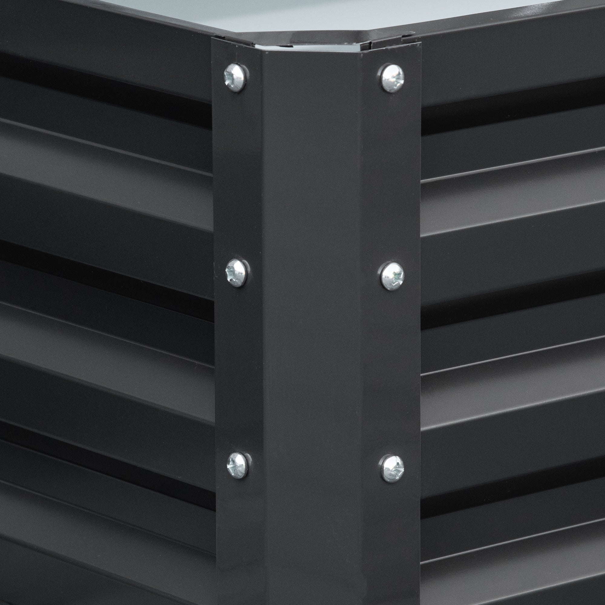 Raised Garden Bed Steel Planter Growing Box for Vegetables Flowers Grey - Home Symphony