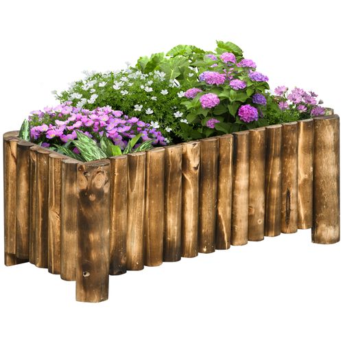 Fir Plant Pot Raised Flower Bed Wooden Planter 4 Feet 78Lx 35Wx30H cm - Raised Beds from Outsunny