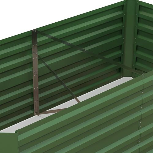 Outsunny Galvanised Steel Outdoor Raised Bed w/ Reinforced Rods, Green - Home Symphony