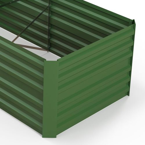 Outsunny Galvanised Steel Outdoor Raised Bed w/ Reinforced Rods, Green - Home Symphony