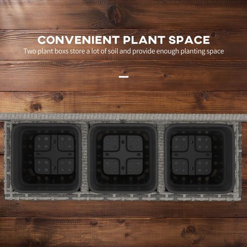 Outsunny Garden PE Rattan Planter Box w/ Trellis Flower Raised Bed, 84x30x107cm - Raised Beds from Outsunny