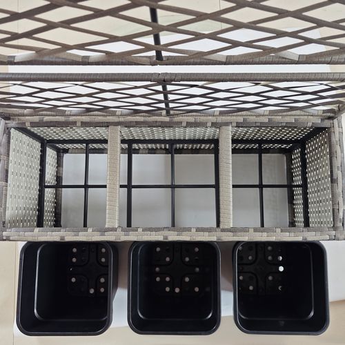 Outsunny Garden PE Rattan Planter Box w/ Trellis Flower Raised Bed, 84x30x107cm - Raised Beds from Outsunny