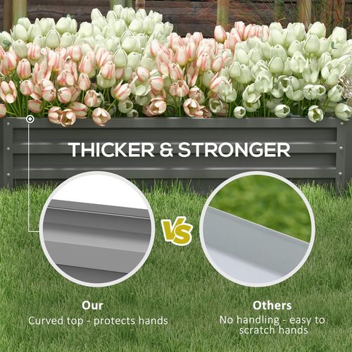 Outsunny Raised Garden Bed Elevated Planter Box for Flowers Light Grey - Home Symphony