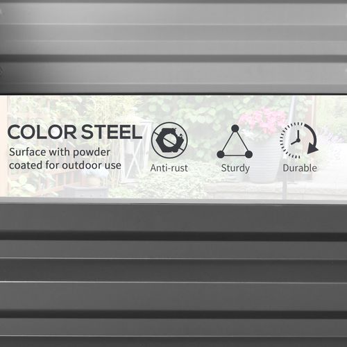 Outsunny Raised Garden Bed Elevated Planter Box for Flowers Light Grey - Home Symphony