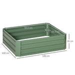 Outsunny Outsunny Set of 2 Raised Garden Bed Galvanised Planter Box Easy Setup Green - Raised Beds
