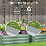 Outsunny Outsunny Set of 2 Raised Garden Bed Galvanised Planter Box Easy Setup Green - Raised Beds