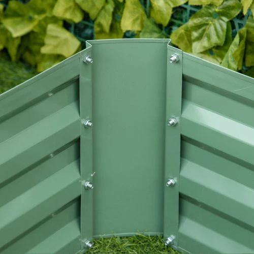Outsunny Outsunny Set of 2 Raised Garden Bed Galvanised Planter Box Easy Setup Green - Raised Beds